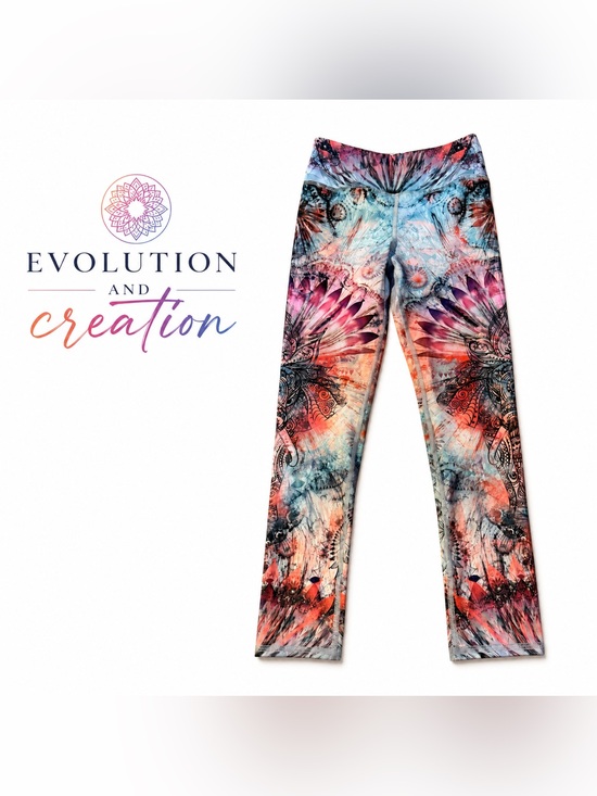 Evolution and Creation Pants - Evolution & Creation Elephant Yoga Leggings Women’s Small Boho Festival